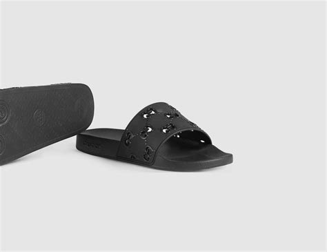 gucci slides black|Gucci slide size chart.